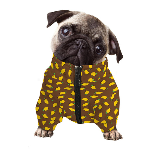 Cute Mango Pattern Print Dog Zip Up Jacket