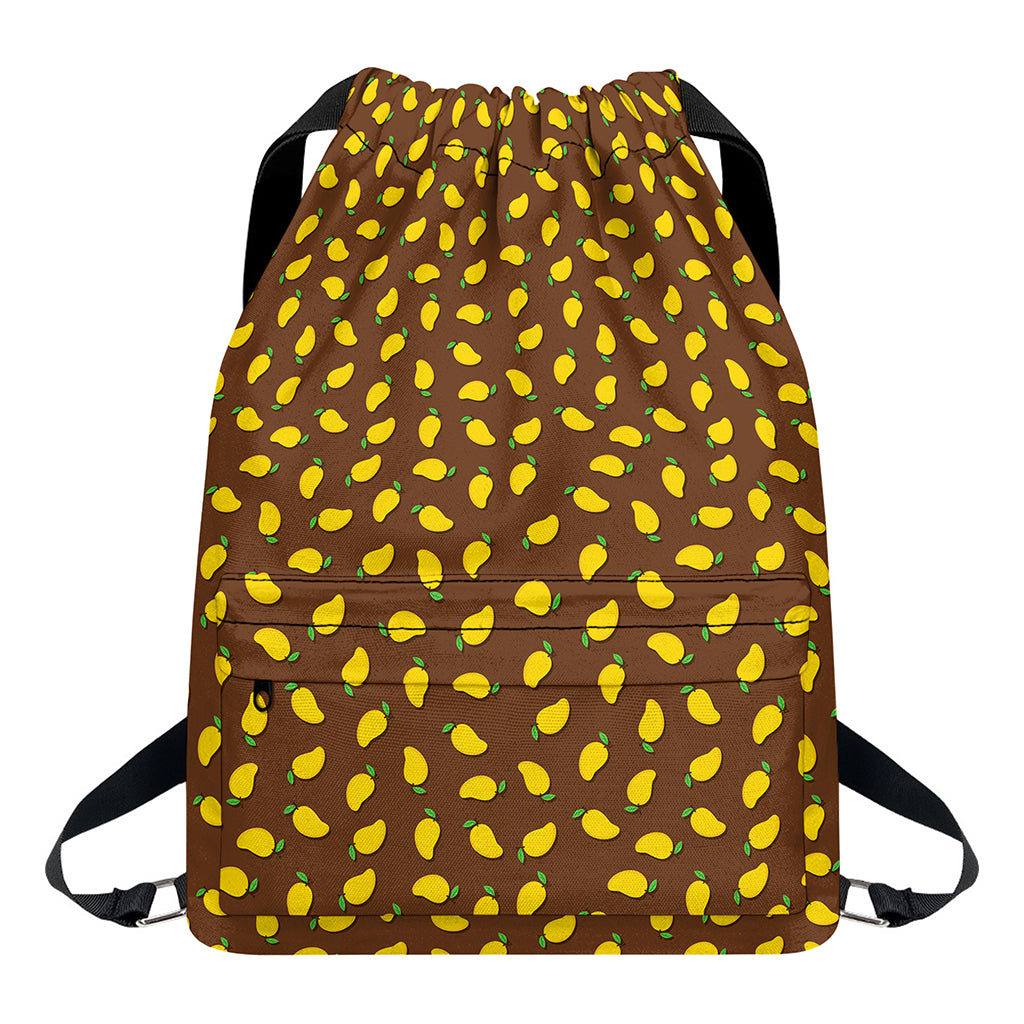 Cute Mango Pattern Print Drawstring Backpack