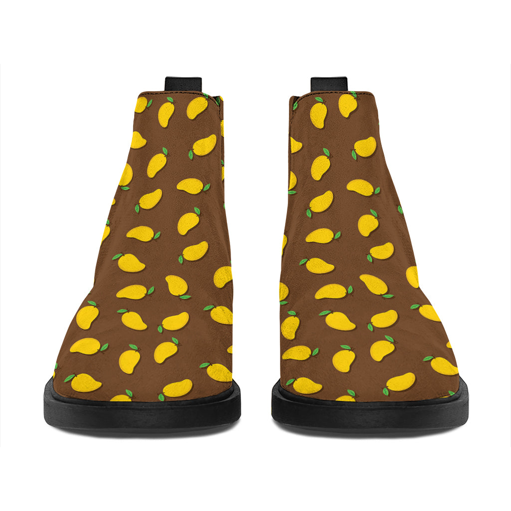 Cute Mango Pattern Print Flat Ankle Boots