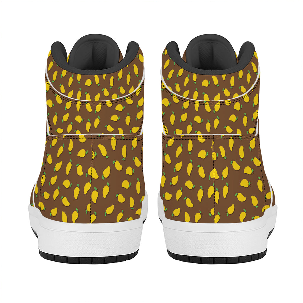 Cute Mango Pattern Print High Top Leather Sneakers