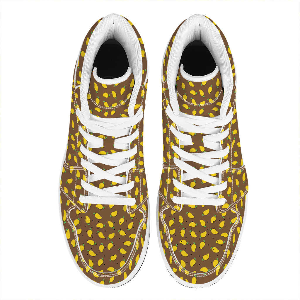 Cute Mango Pattern Print High Top Leather Sneakers