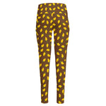 Cute Mango Pattern Print High-Waisted Pocket Leggings