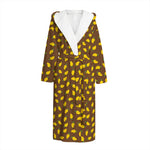 Cute Mango Pattern Print Hooded Bathrobe