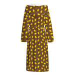 Cute Mango Pattern Print Hooded Bathrobe
