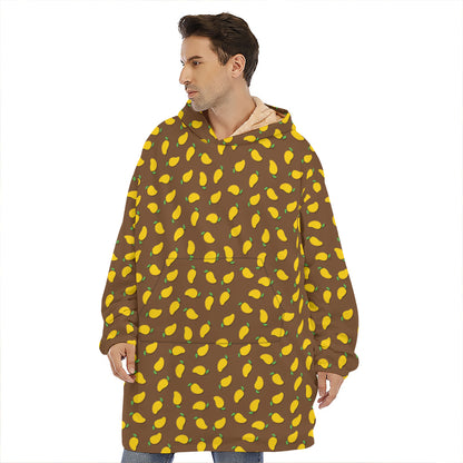 Cute Mango Pattern Print Hoodie Blanket