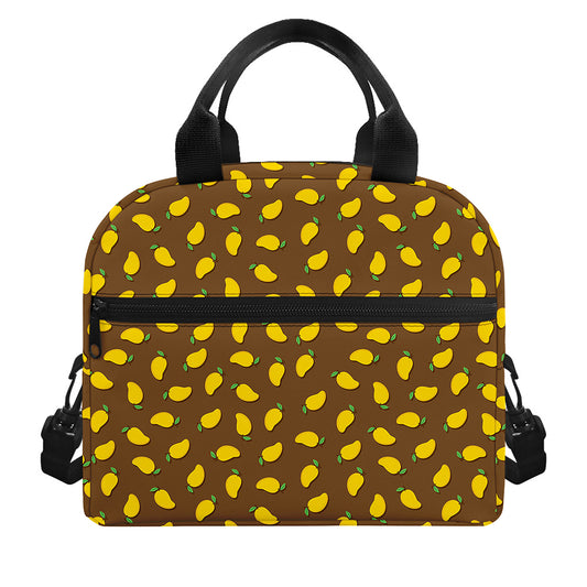 Cute Mango Pattern Print Insulated Lunch Bag