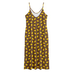 Cute Mango Pattern Print Jersey Midi Cami Dress