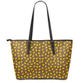 Cute Mango Pattern Print Leather Tote Bag With Zipper