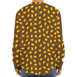 Cute Mango Pattern Print Long Sleeve Baseball Jersey