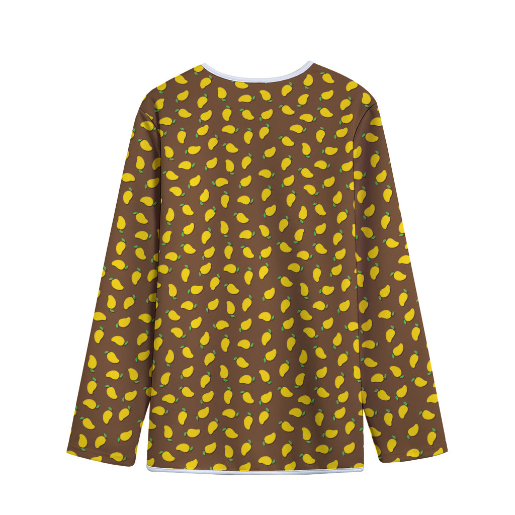 Cute Mango Pattern Print Long Sleeve Short Coat