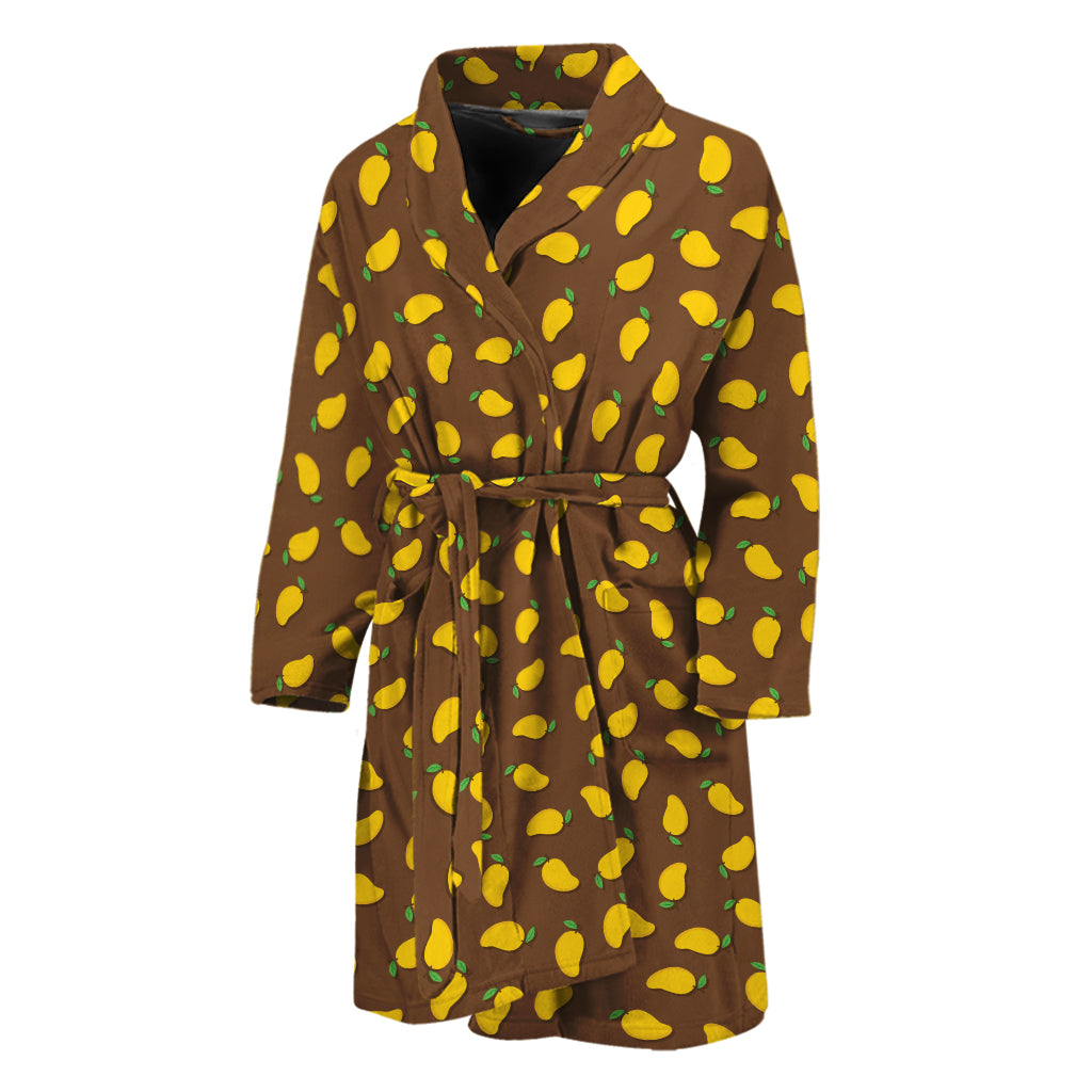 Cute Mango Pattern Print Men's Bathrobe
