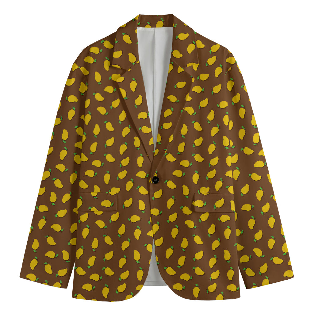 Cute Mango Pattern Print Men's Cotton Blazer