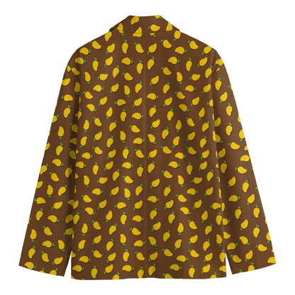 Cute Mango Pattern Print Men's Cotton Blazer