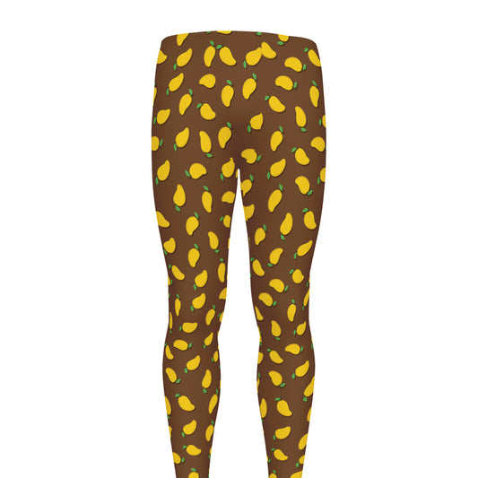Cute Mango Pattern Print Men's leggings