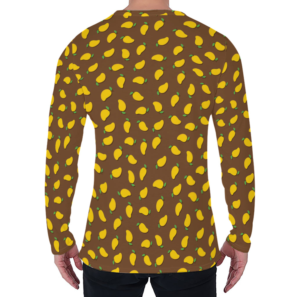 Cute Mango Pattern Print Men's Long Sleeve T-Shirt