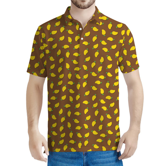 Cute Mango Pattern Print Men's Polo Shirt