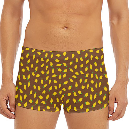 Cute Mango Pattern Print Men's Short Boxer Briefs