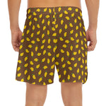 Cute Mango Pattern Print Men's Split Running Shorts