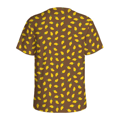 Cute Mango Pattern Print Men's Sports T-Shirt