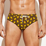 Cute Mango Pattern Print Men's Swim Briefs