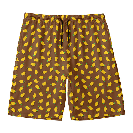 Cute Mango Pattern Print Men's Swim Trunks