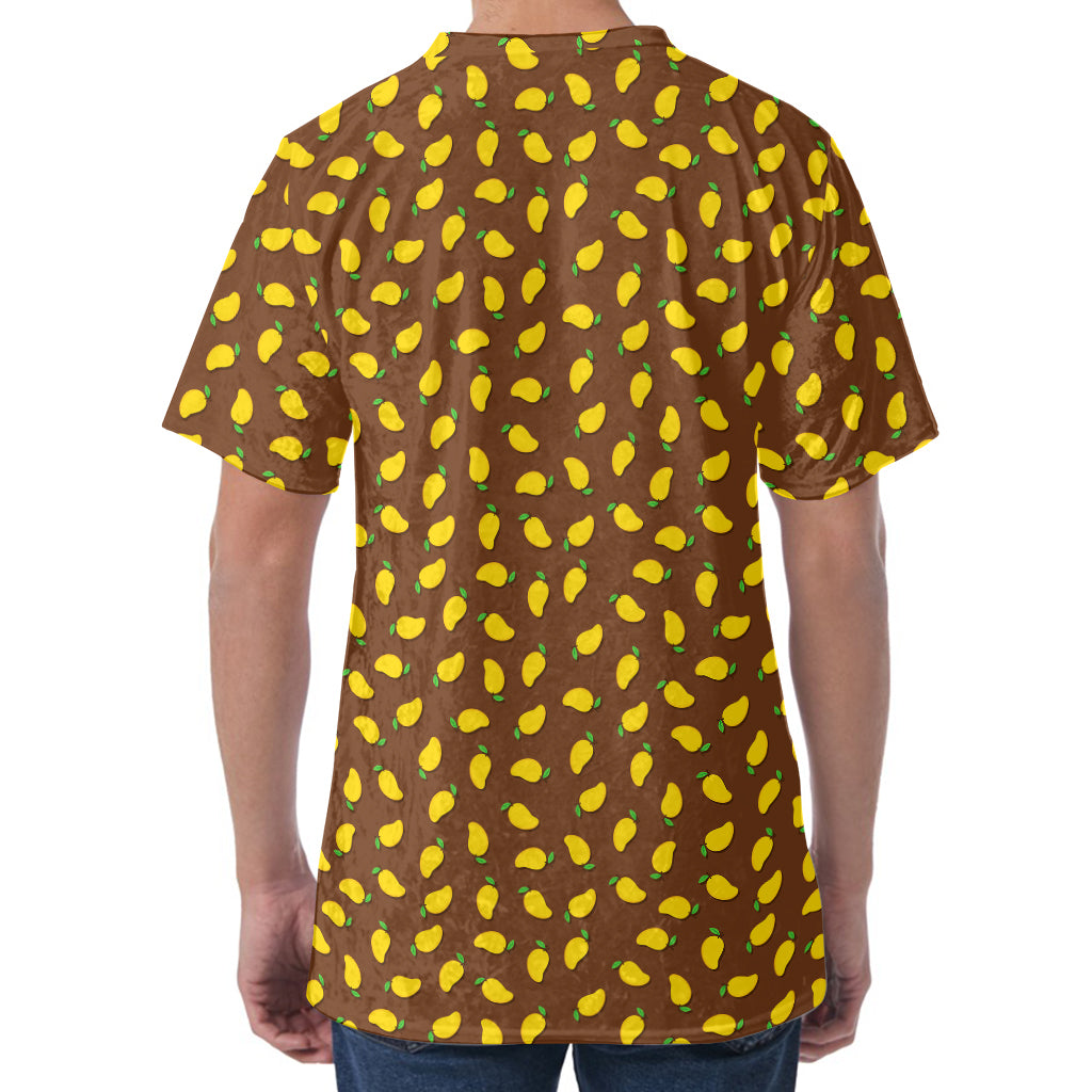 Cute Mango Pattern Print Men's Velvet T-Shirt