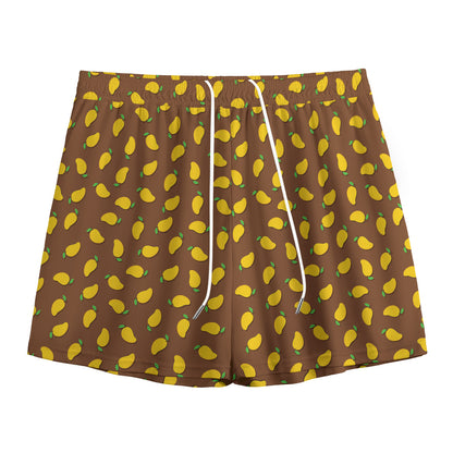 Cute Mango Pattern Print Mesh Shorts