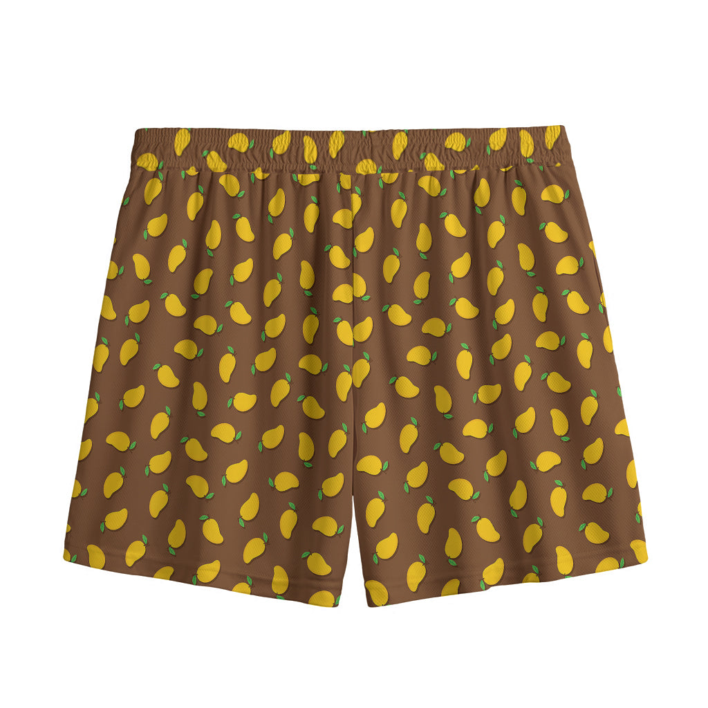 Cute Mango Pattern Print Mesh Shorts