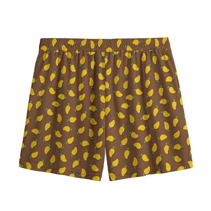 Cute Mango Pattern Print Mesh Shorts