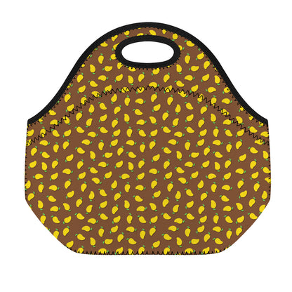 Cute Mango Pattern Print Neoprene Lunch Bag