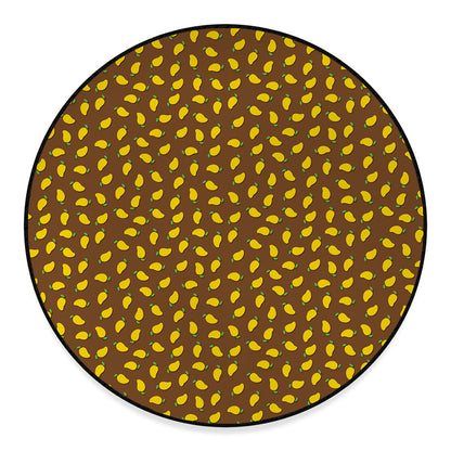 Cute Mango Pattern Print Round Floor Mat