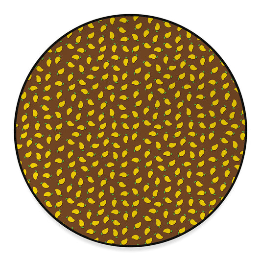Cute Mango Pattern Print Round Floor Mat