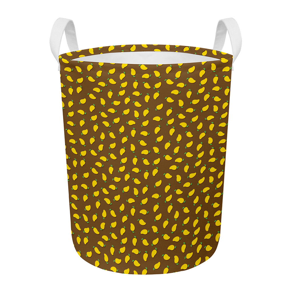 Cute Mango Pattern Print Round Laundry Basket