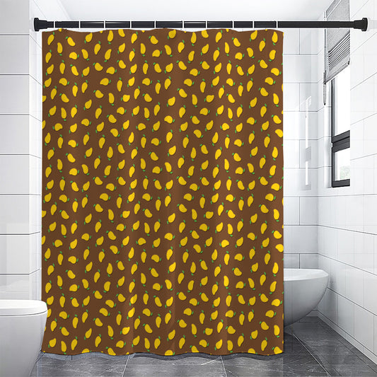 Cute Mango Pattern Print Shower Curtain
