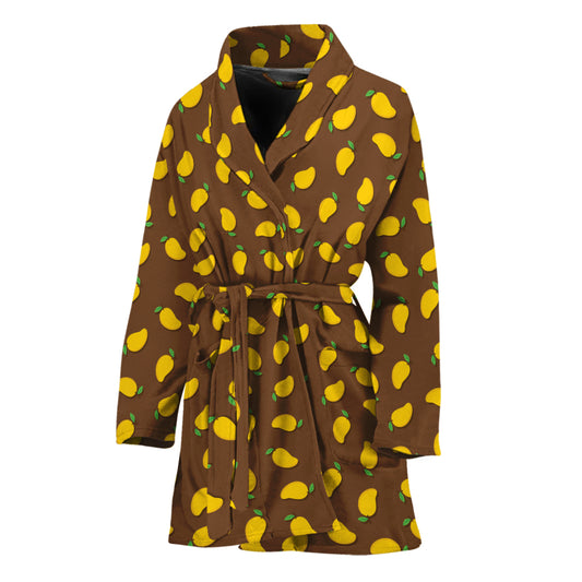 Cute Mango Pattern Print Women's Bathrobe