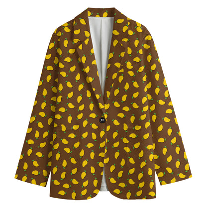 Cute Mango Pattern Print Women's Blazer
