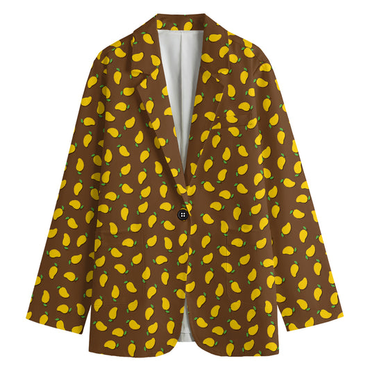 Cute Mango Pattern Print Women's Blazer