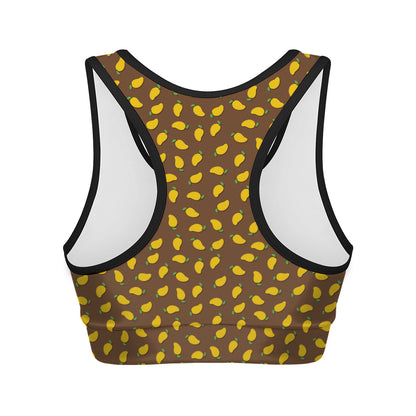 Cute Mango Pattern Print Women's Sports Bra