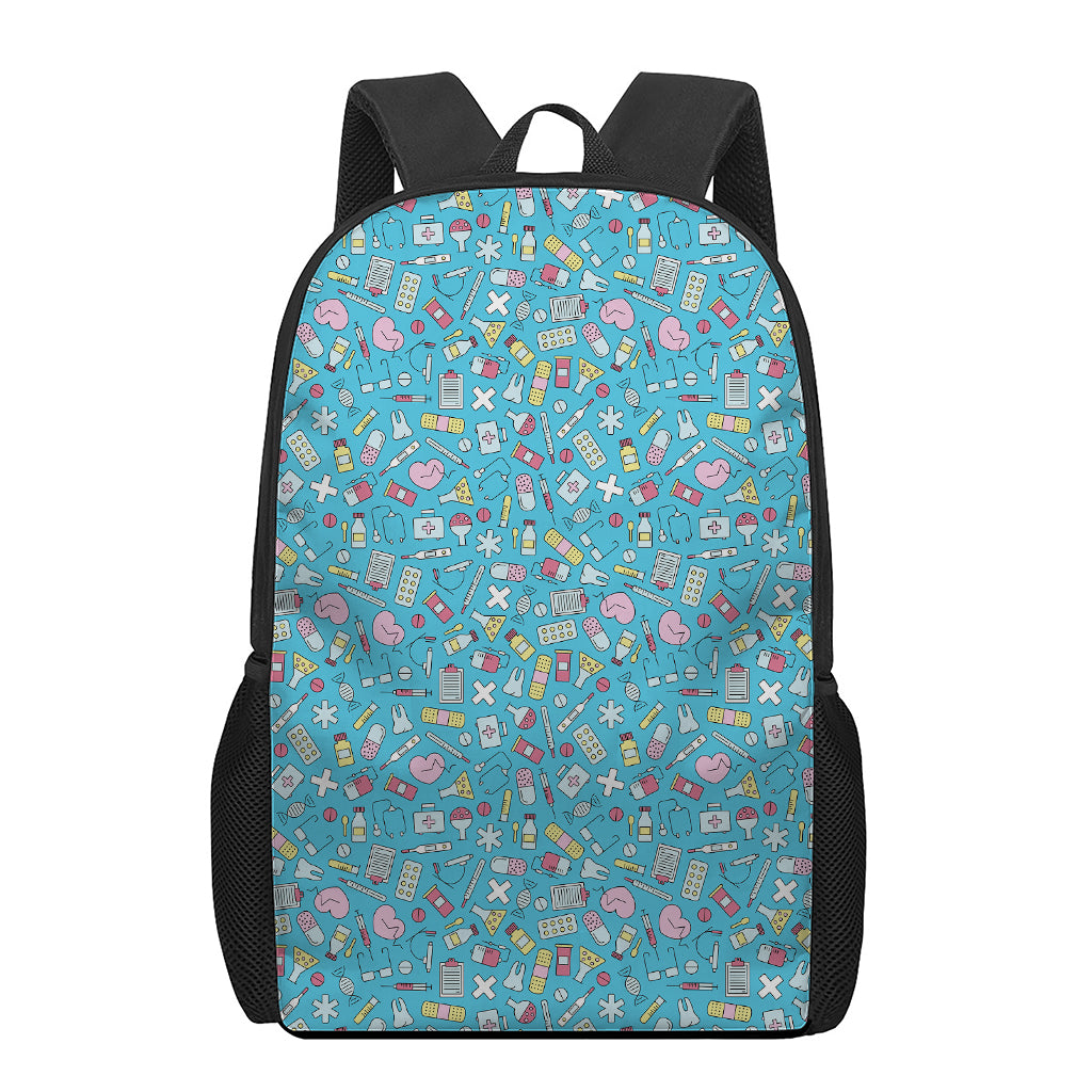 Cute Medical Pattern Print 17 Inch Backpack