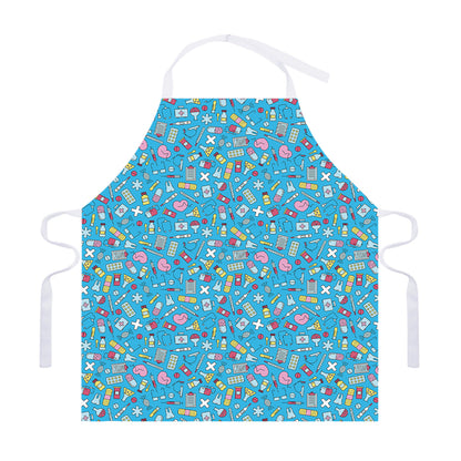 Cute Medical Pattern Print Adjustable Apron
