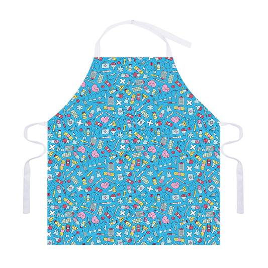 Cute Medical Pattern Print Adjustable Apron