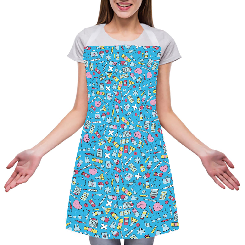 Cute Medical Pattern Print Adjustable Apron