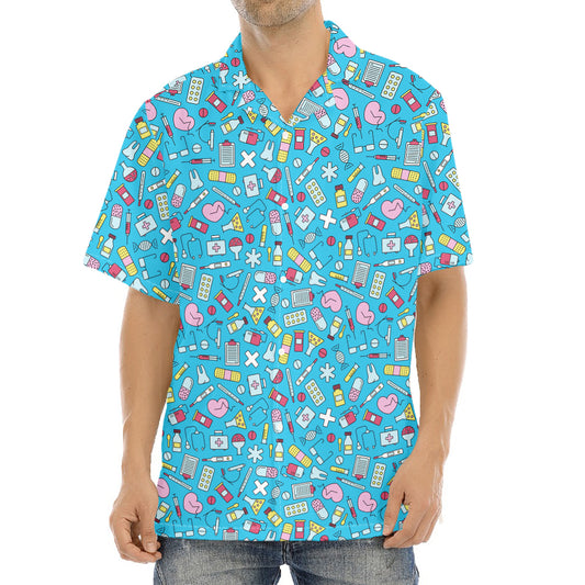 Cute Medical Pattern Print Aloha Shirt