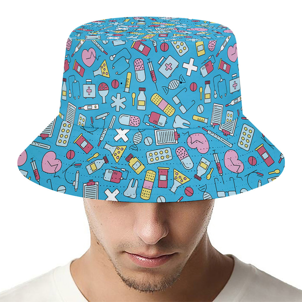 Cute Medical Pattern Print Bucket Hat