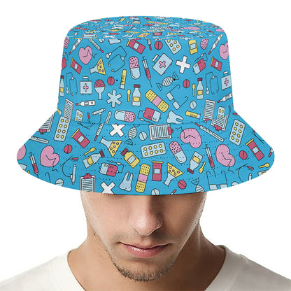 Cute Medical Pattern Print Bucket Hat