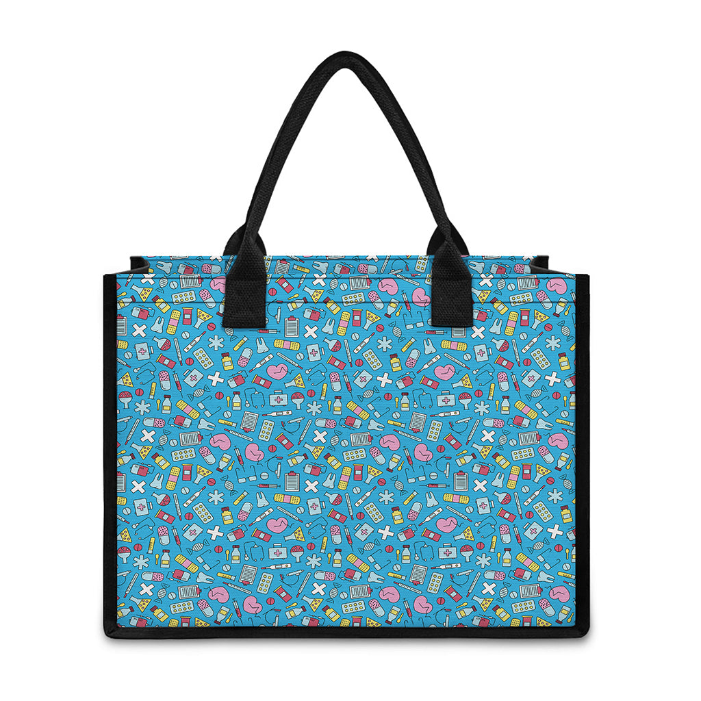 Cute Medical Pattern Print Canvas Tote Bag