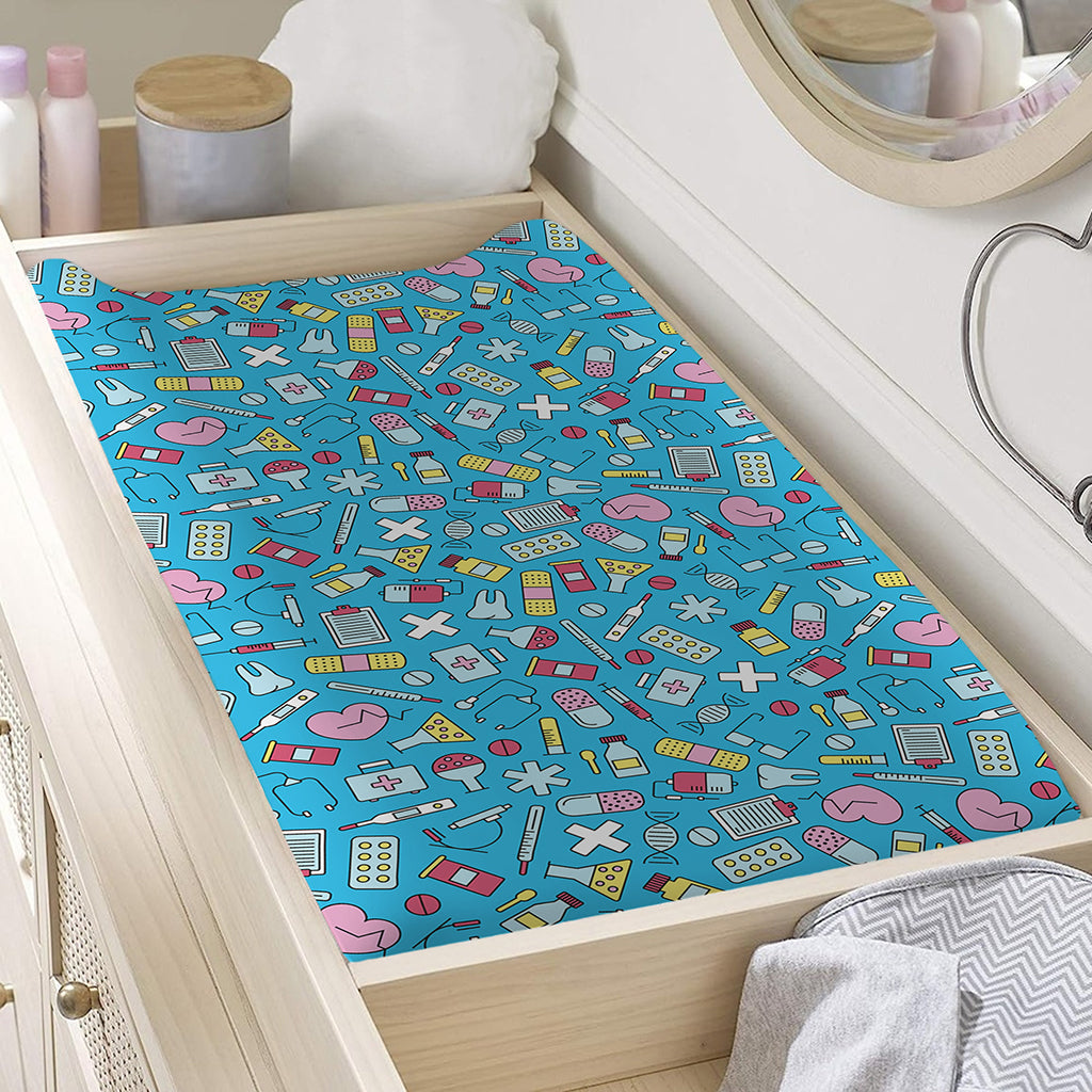 Cute Medical Pattern Print Changing Pad Cover