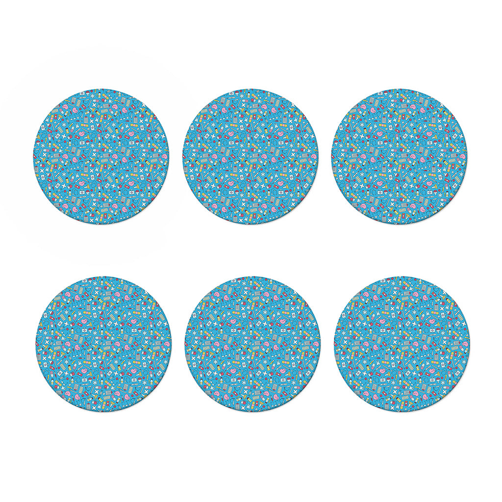 Cute Medical Pattern Print Coaster Set
