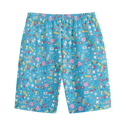 Cute Medical Pattern Print Cotton Shorts
