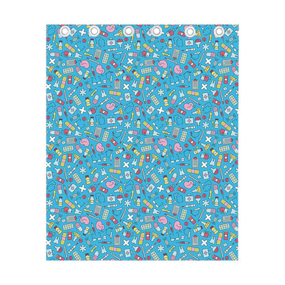 Cute Medical Pattern Print Curtain